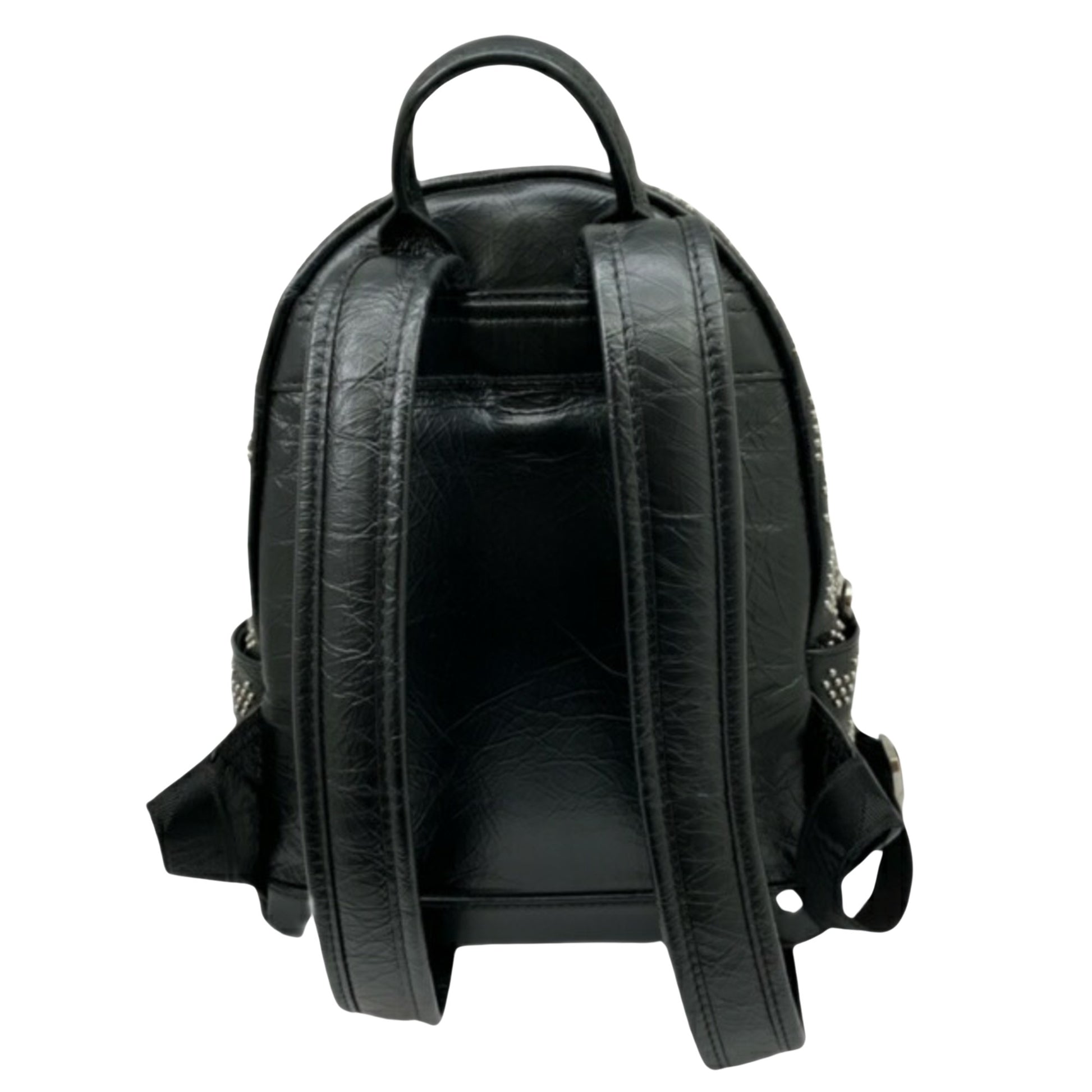 MCM Visetos, Black, Leather, backpack