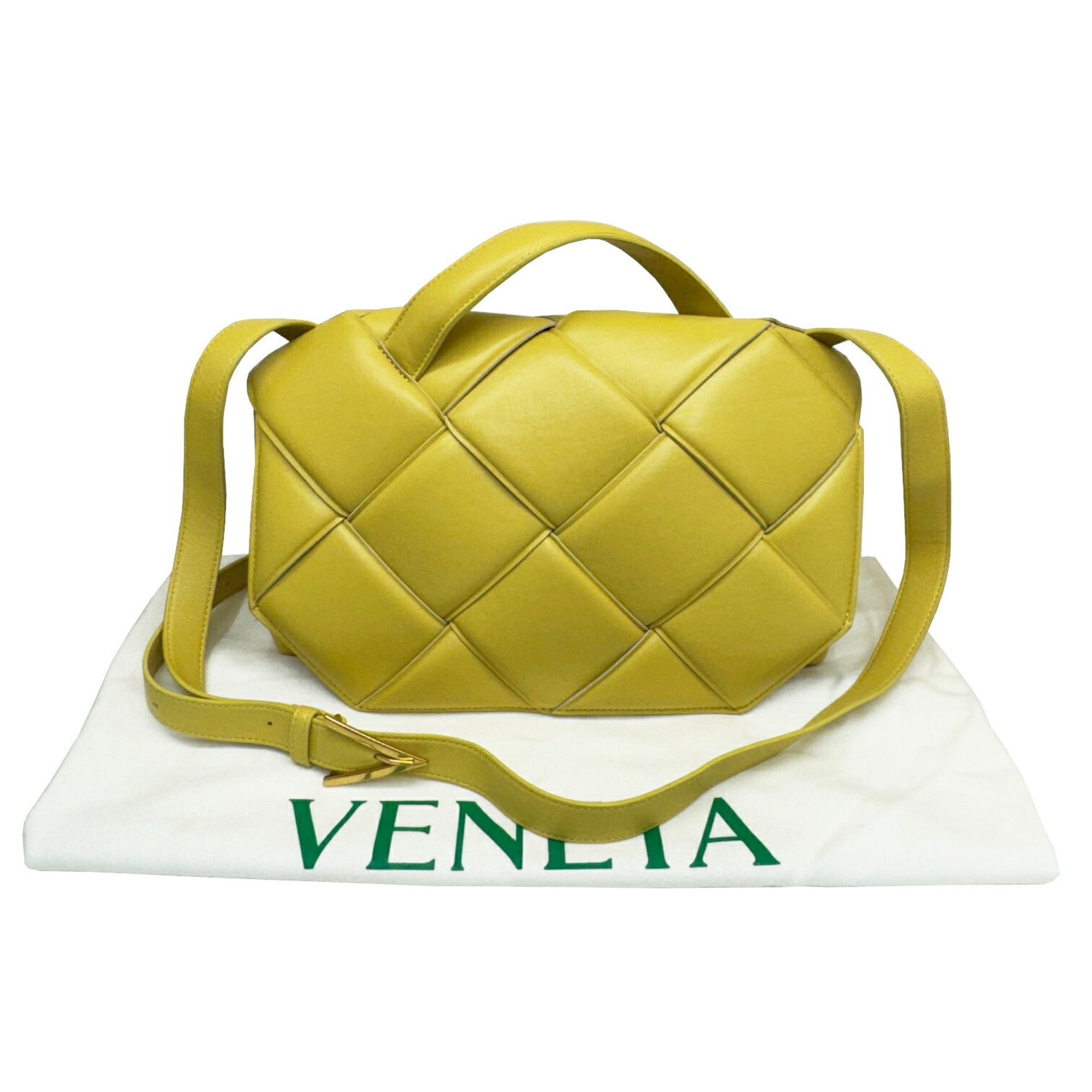 Bottega Veneta Intrecciato, Yellow, Leather, shoulder