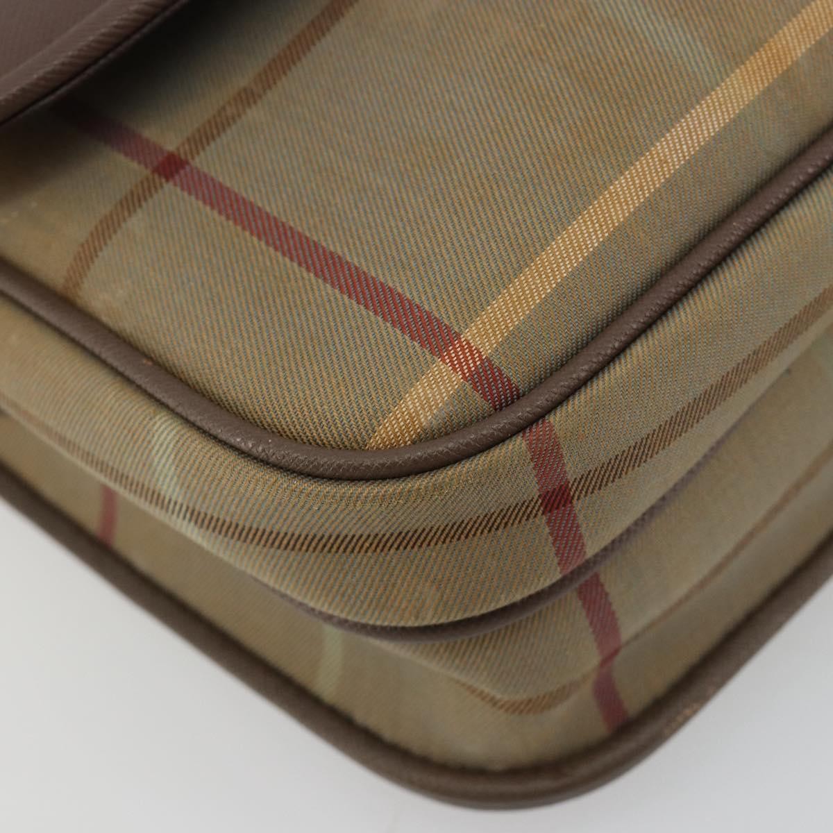Burberry Nova Check Canvas and Leather, Brown, Canvas, Handbag