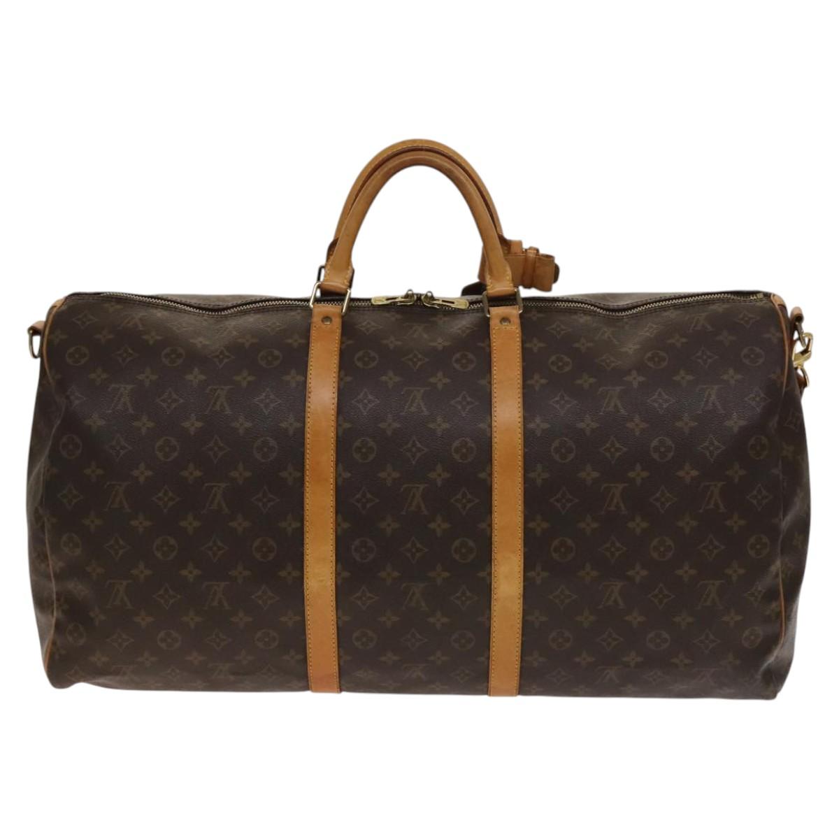 Louis Vuitton Keepall Bag Monogram Canvas, BROWN, CANVAS, Travel bag
