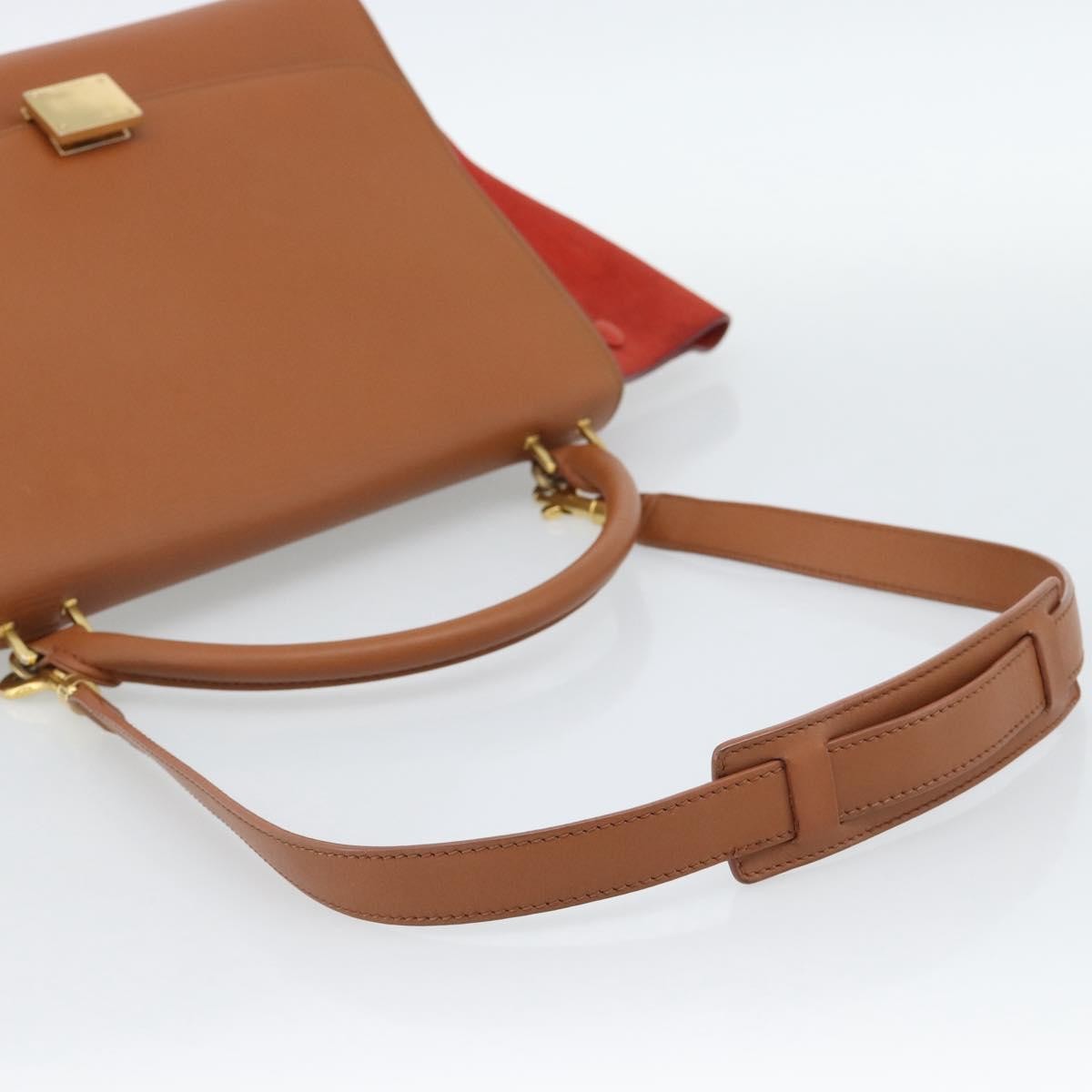 Celine Trapeze Leather with Suede, Brown, Leather, Handbag