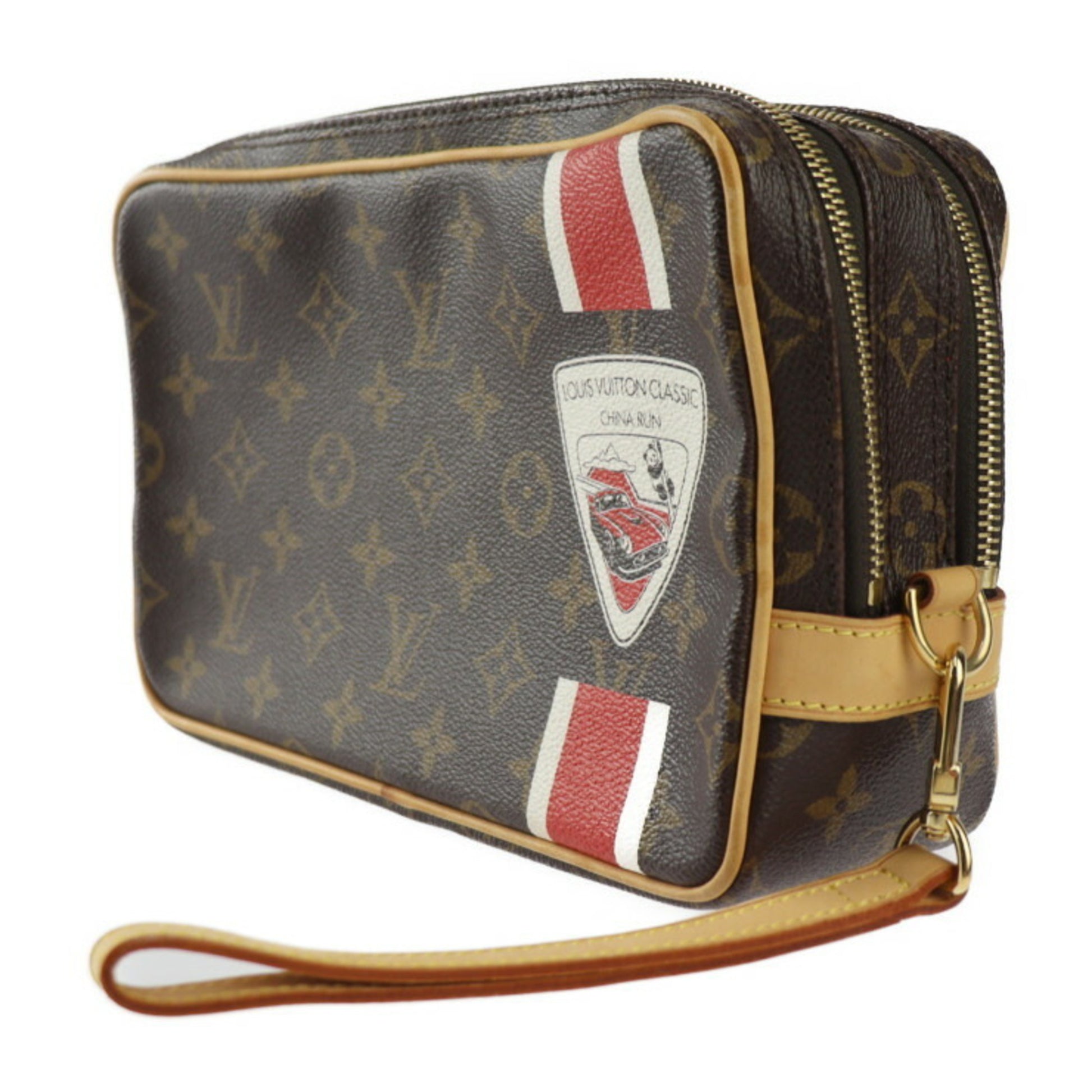 Louis Vuitton Pavel, Brown, Canvas, clutch