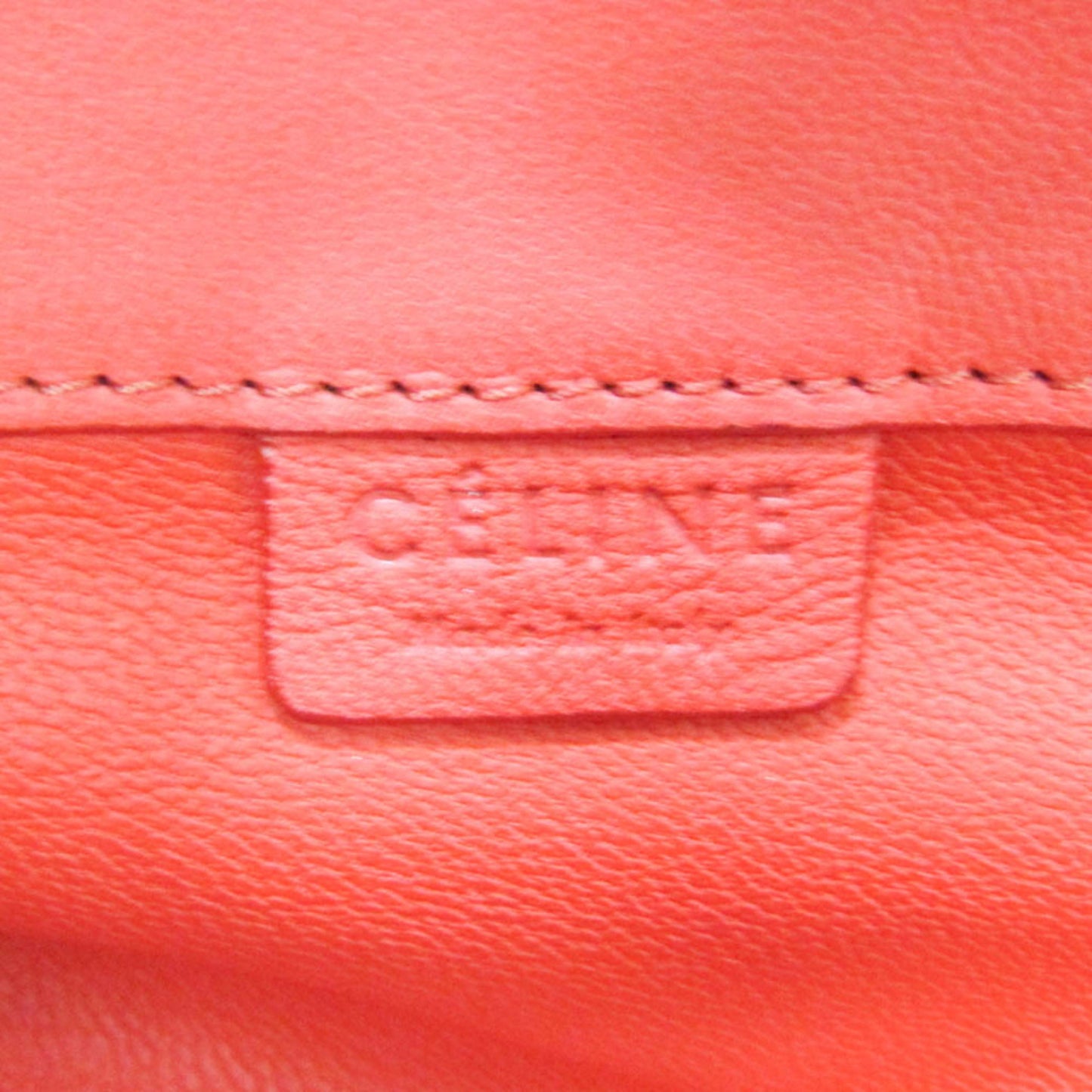 Céline Horizontal, Red, Leather, tote