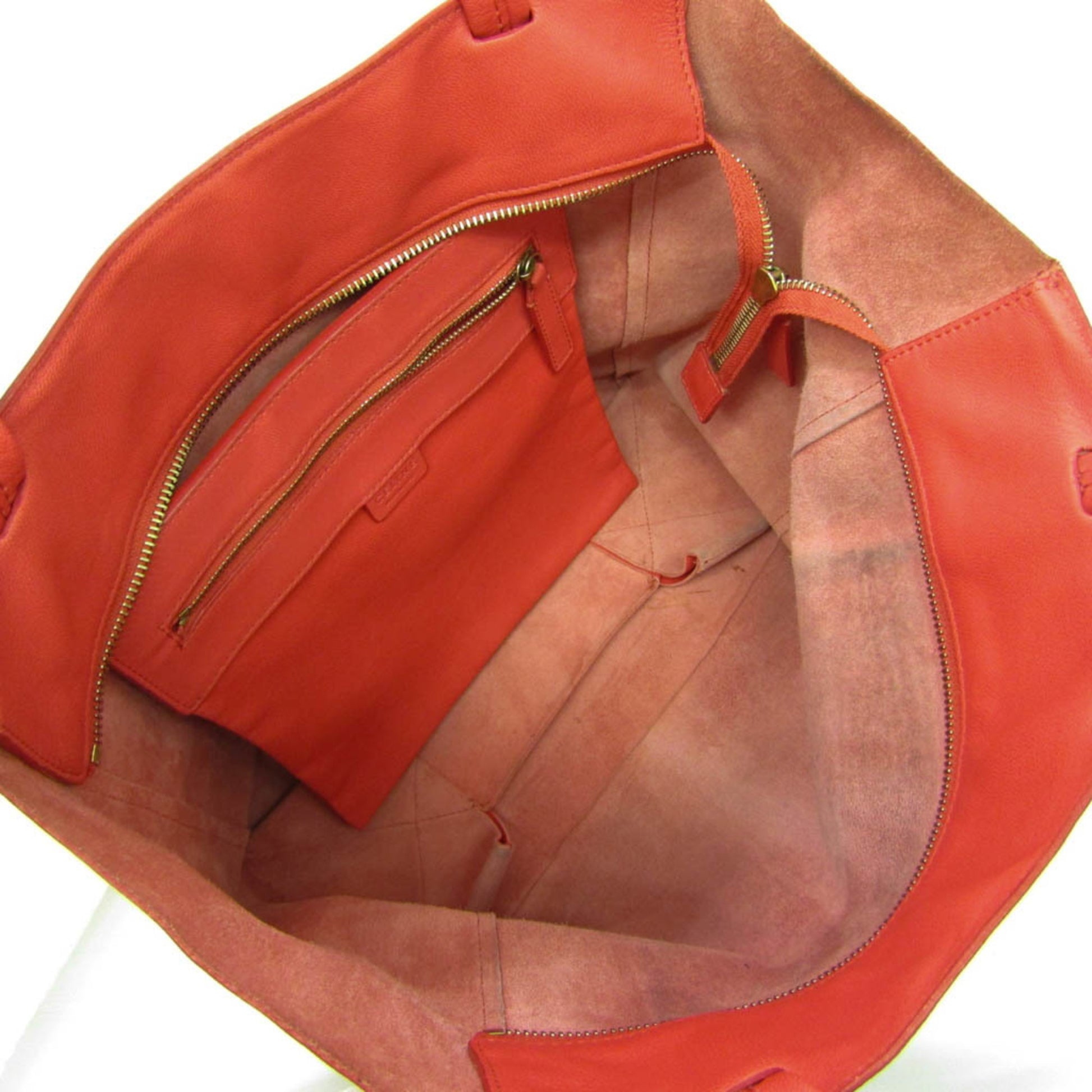 Céline Horizontal, Red, Leather, tote