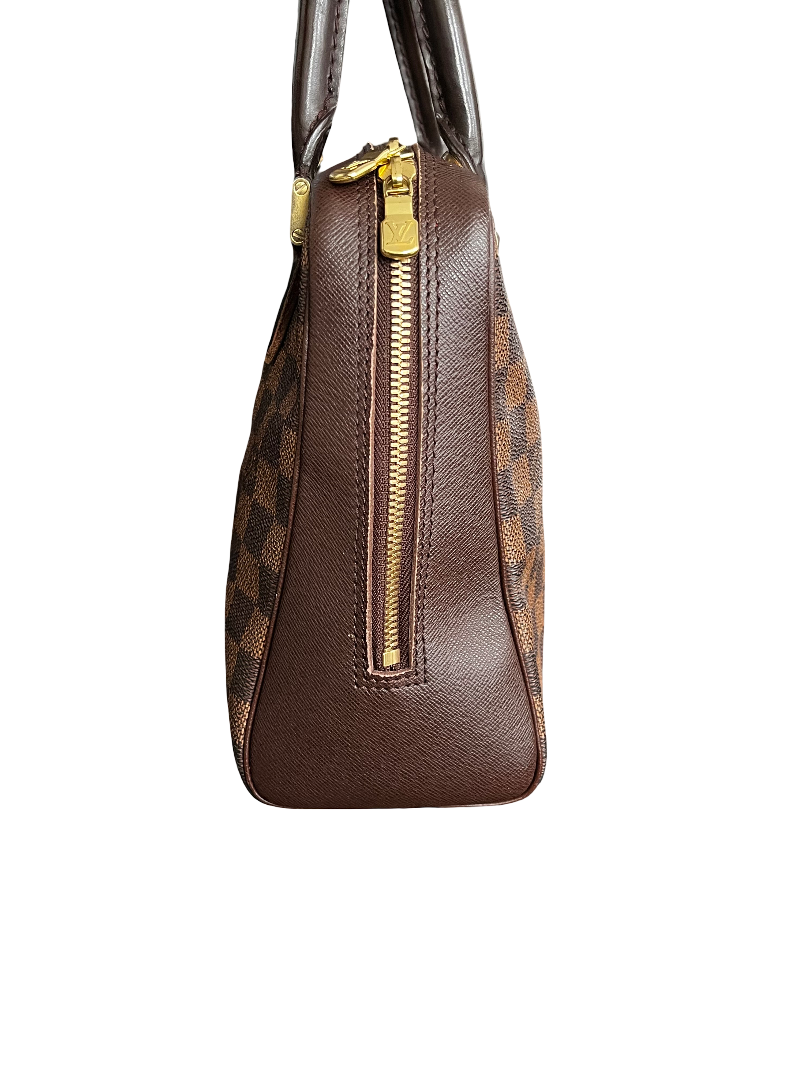 Louis Vuitton Brera Damier Ebene, Brown, Leather, Handbag