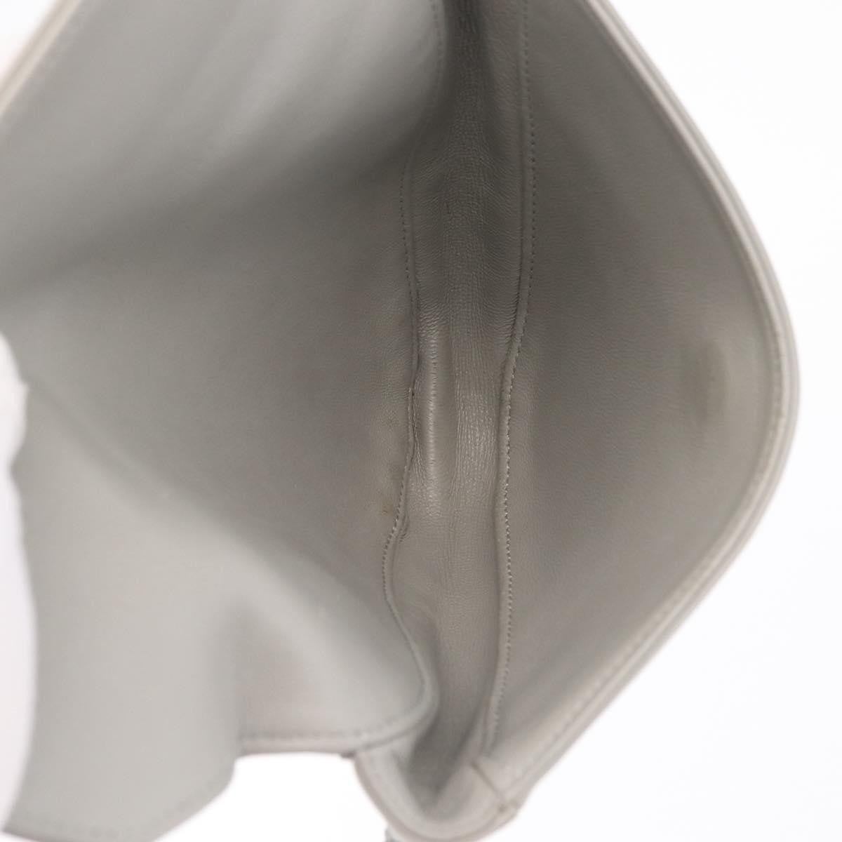 Celine Triangle Leather, Gray, Leather, Handbag