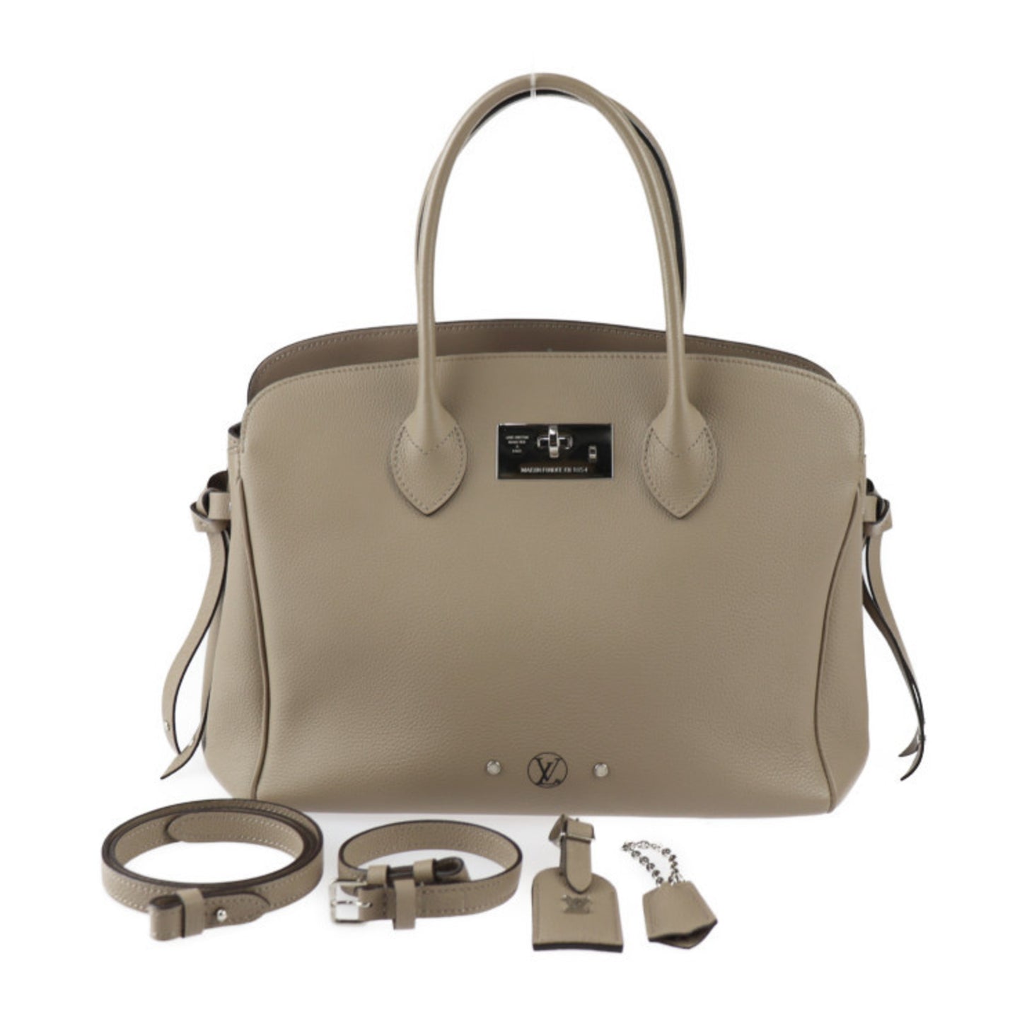 Louis Vuitton Milla, Grey, Leather, handbag