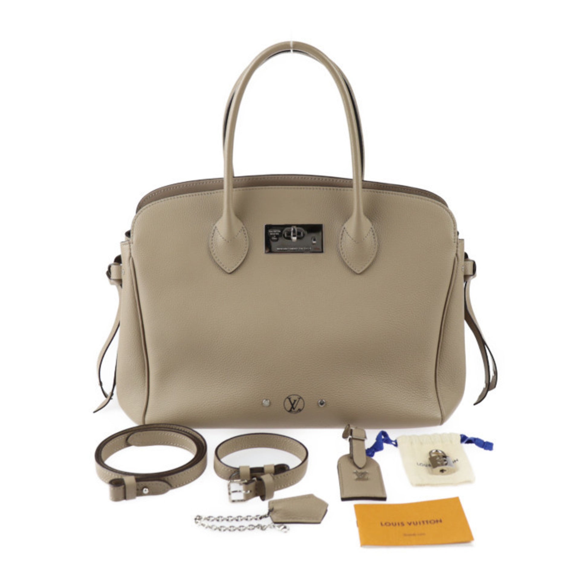 Louis Vuitton Milla, Grey, Leather, handbag