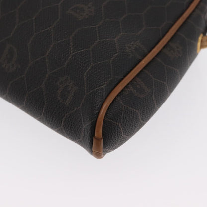 Christian Dior Vintage Honeycomb Canvas and Leather, Black, Canvas, Shoulder Bag