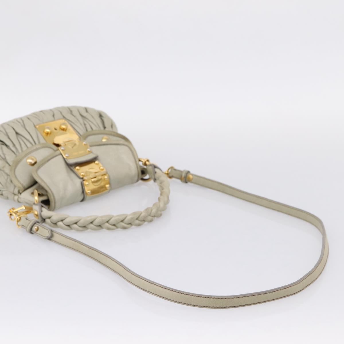 Miu Miu Beau Top Handle Leather, Beige, Leather, Handbag