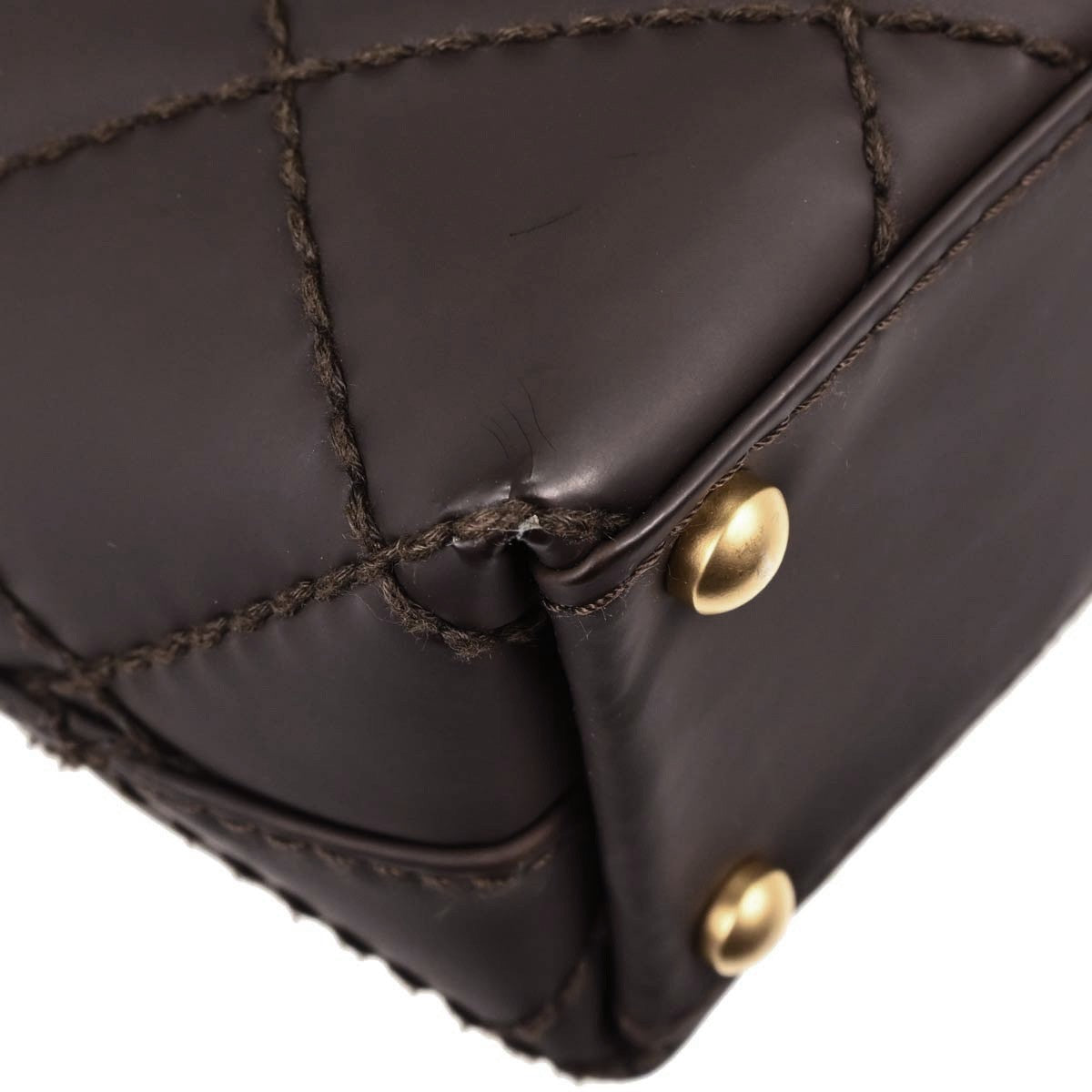 Chanel Surpique Quilted Leather, Brown, Leather, Tote Bag