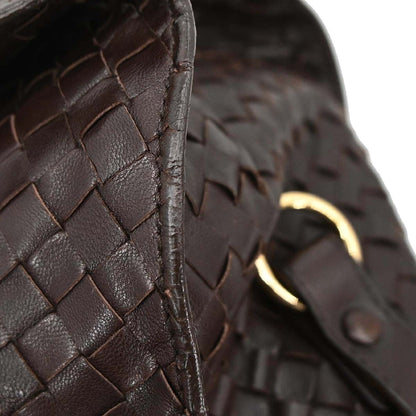 Bottega Veneta Top Flap Hobo Intrecciato Nappa, Brown, Leather, Handbag