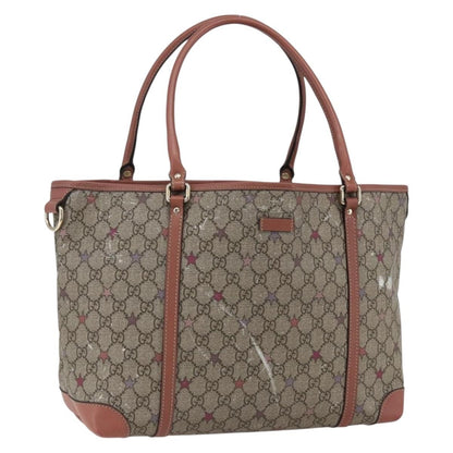 Gucci Joy Plus Tote GG Coated Canvas with Leather, Beige, Canvas, Tote Bag