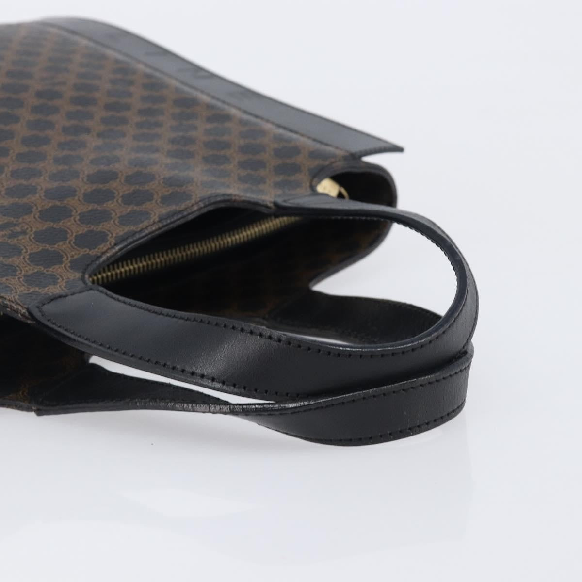 Celine Vintage Macadam Canvas and Leather, Black, Canvas, Handbag