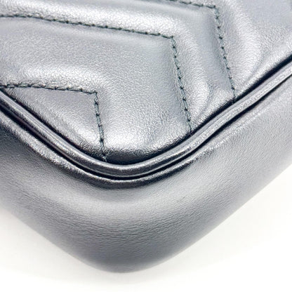 Gucci GG Marmont Flap Matelasse Leather, Black, Leather, Handbag