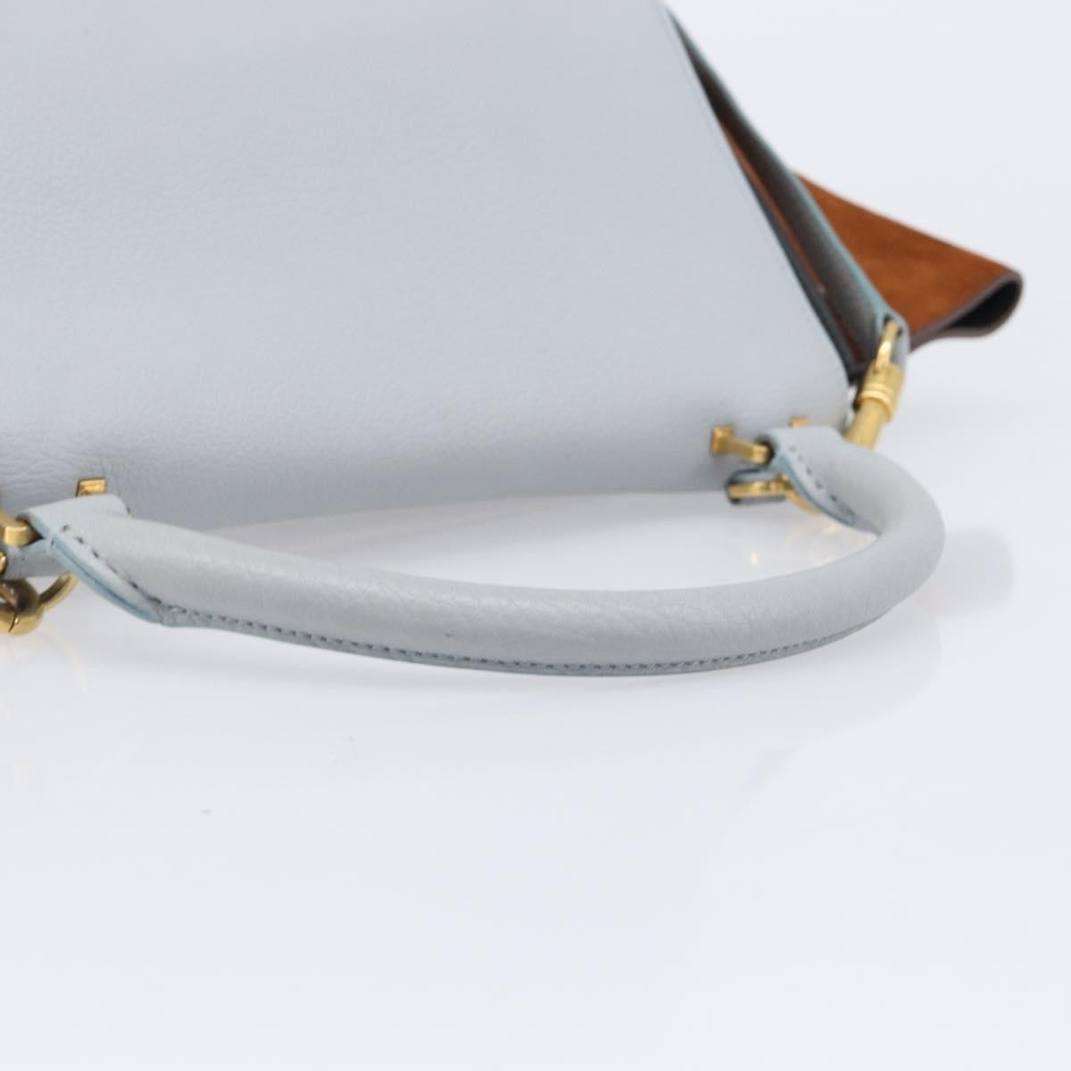 Celine Trapeze Leather, Blue, Leather, Handbag