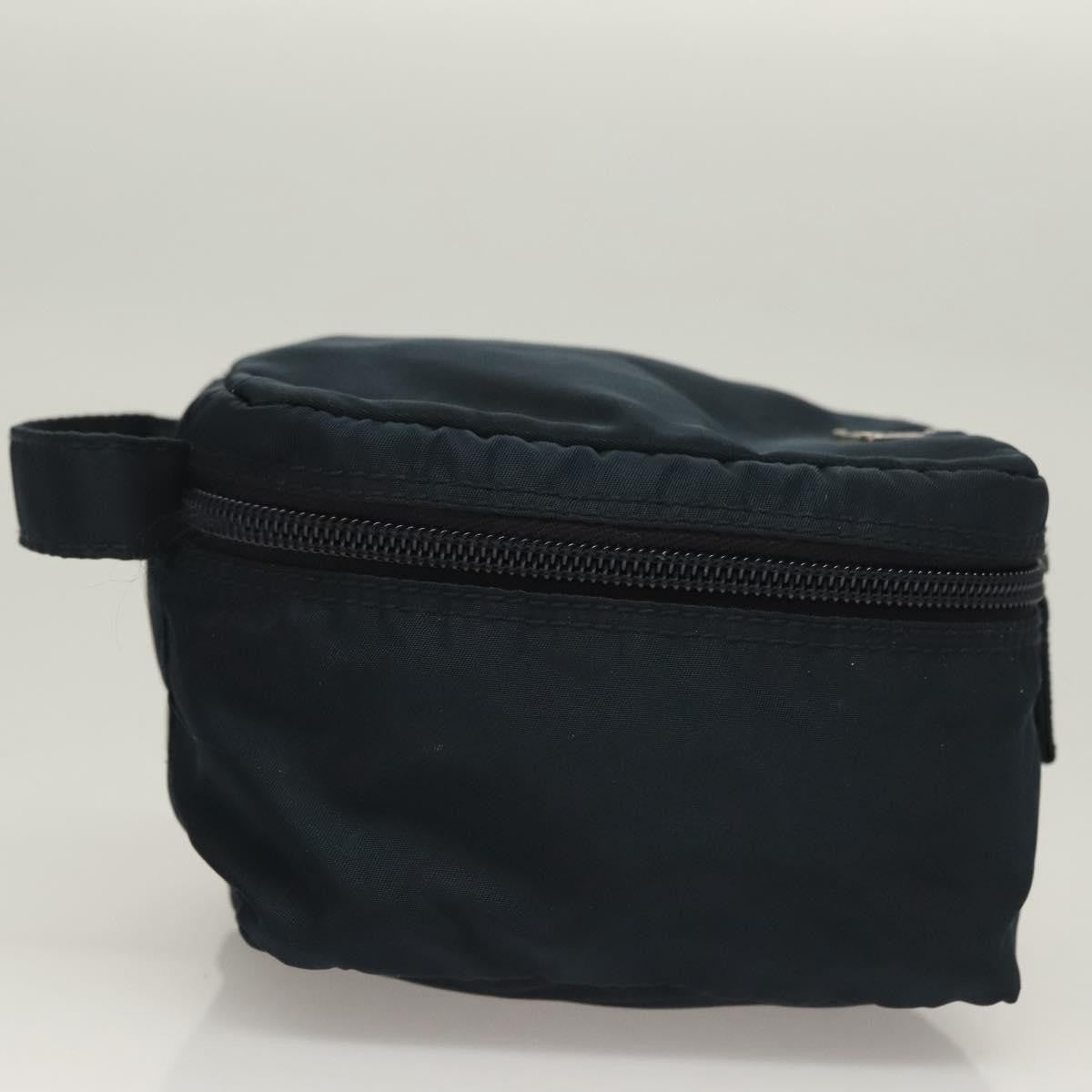 Prada Zip Around Toiletry Tessuto, Navy, Nylon, Clutch
