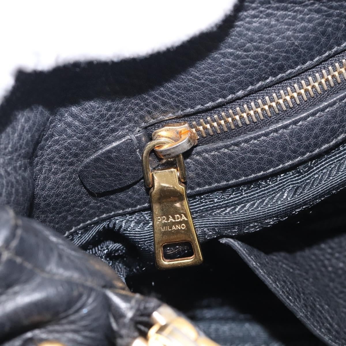 Prada Vintage Leather, Black, Leather, Handbag