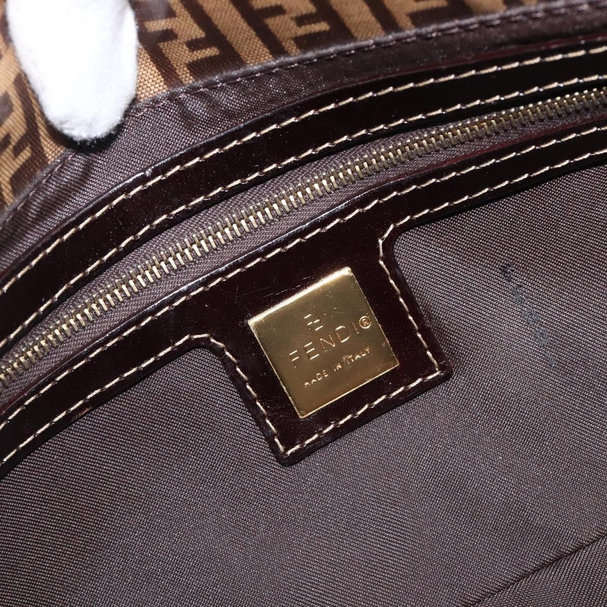 Fendi Mamma Baguette Zucca patent leather, Beige, Canvas, Shoulder Bag