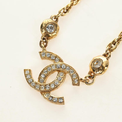 Chanel CC Pendant Metal with Crystals, Gold, Metal, Necklace