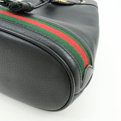Gucci Ophidia Bucket Leather, Black, Leather, Handbag