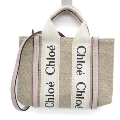 Chloé Woody, Beige, Canvas, tote