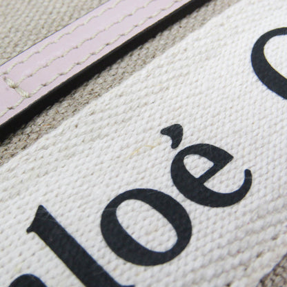 Chloé Woody, Beige, Canvas, tote