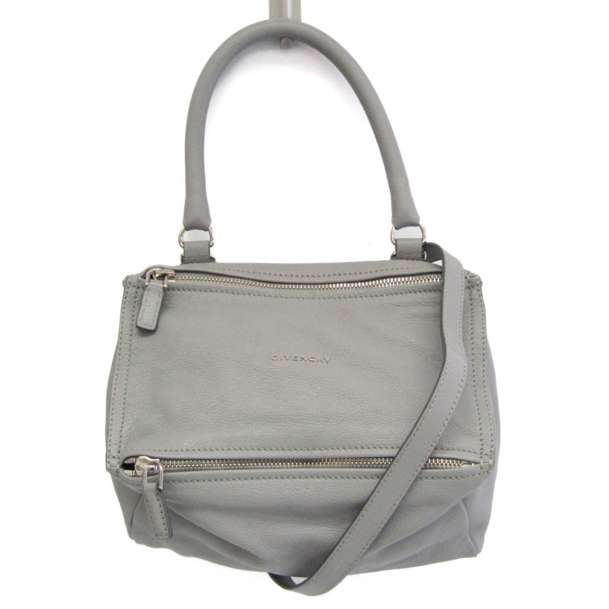 Givenchy Pandora, Grey, Leather, handbag