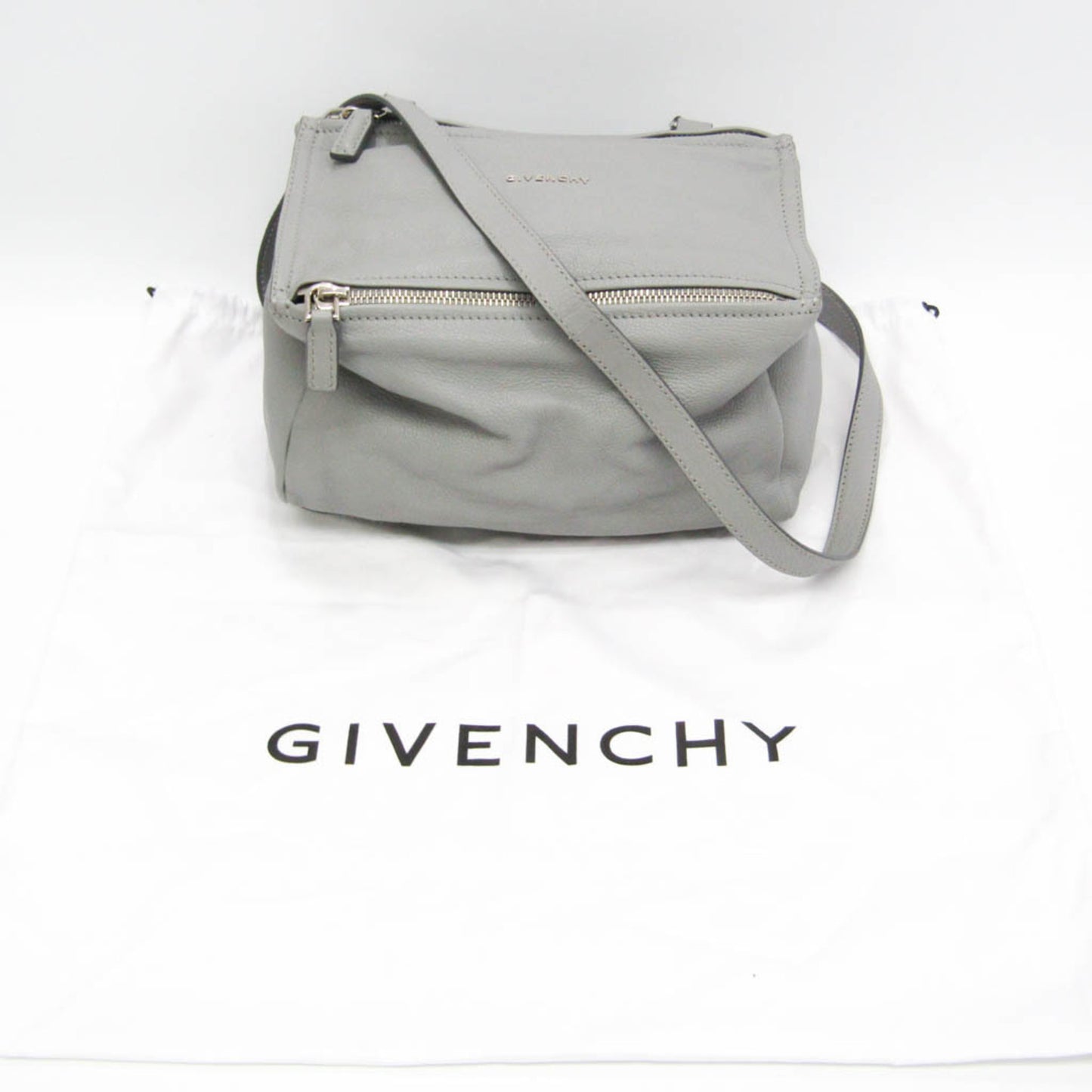 Givenchy Pandora, Grey, Leather, handbag