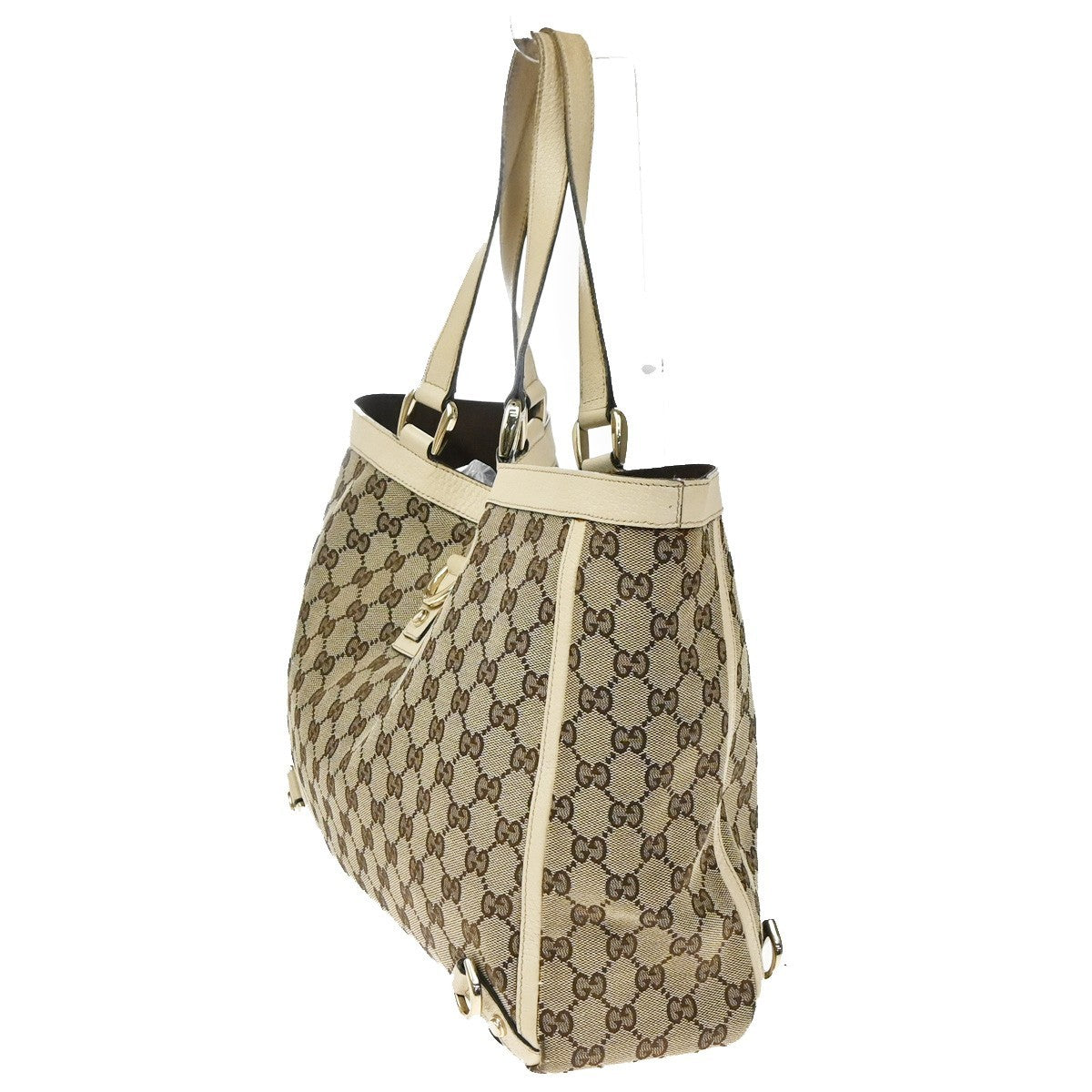 Gucci Abbey D- GG Canvas with Leather, Brown, Canvas, Tote Bag