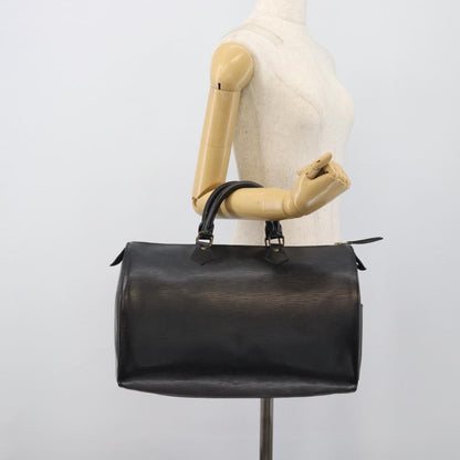 Louis Vuitton Speedy Epi, Black, Leather, Handbag