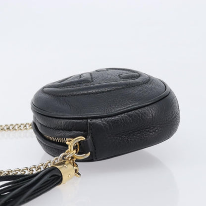 Gucci Soho Chain Leather, Black, Leather, Handbag