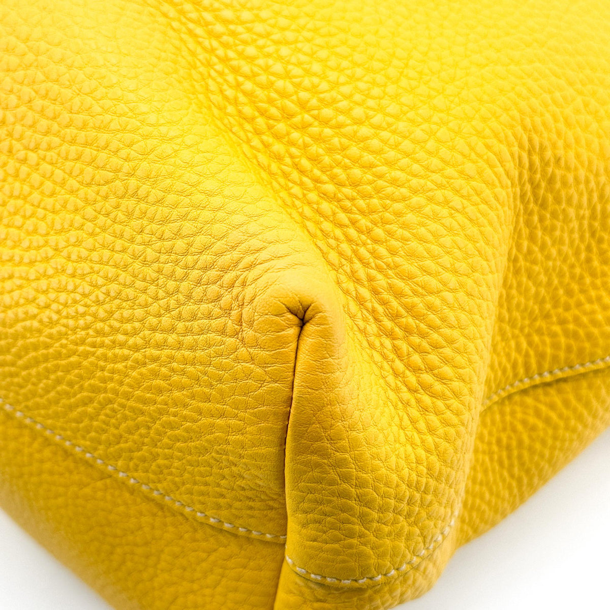 Prada Front Pocket Convertible Tote Leather, Yellow, Leather, Tote Bag