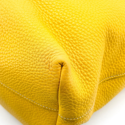 Prada Front Pocket Convertible Tote Leather, Yellow, Leather, Tote Bag