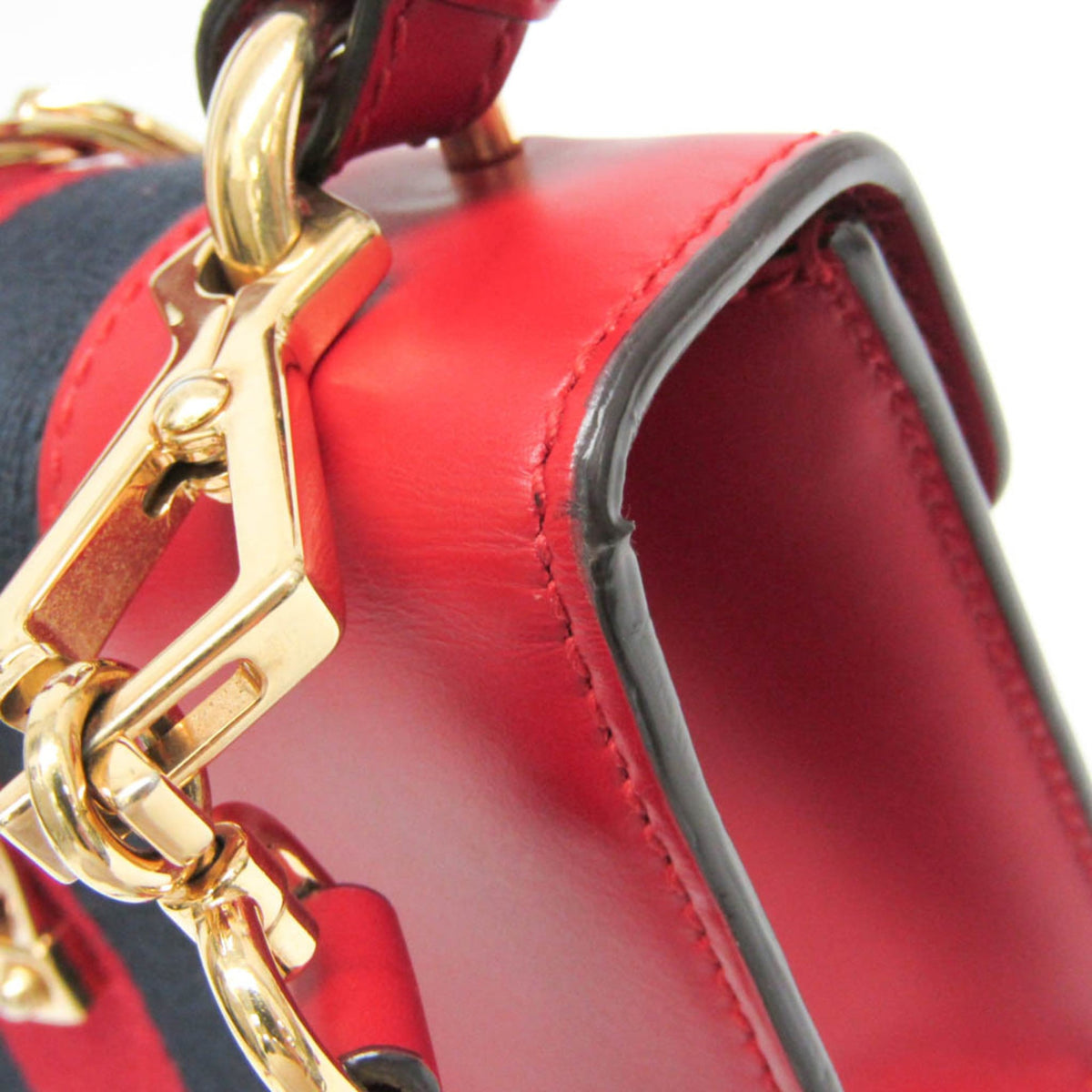 Gucci Sylvie Top Handle Leather, Red, Leather, Handbag