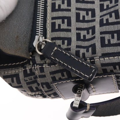 Fendi Shoulder Zucchino Canvas, Navy, Canvas, Shoulder Bag