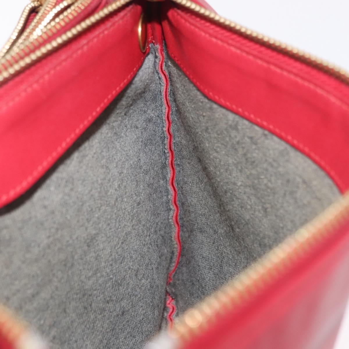 Celine Trio Leather, Red, Leather, Crossbody Bag