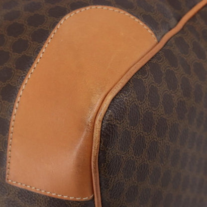 Celine Vintage Duffle Macadam Coated Canvas, Brown, Canvas, Handbag