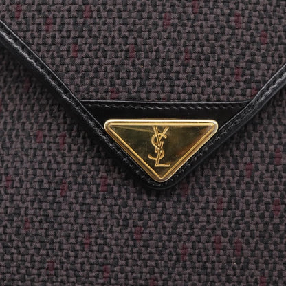Saint Laurent Vintage Shoulder bag Leather, Gray, Canvas, Shoulder Bag
