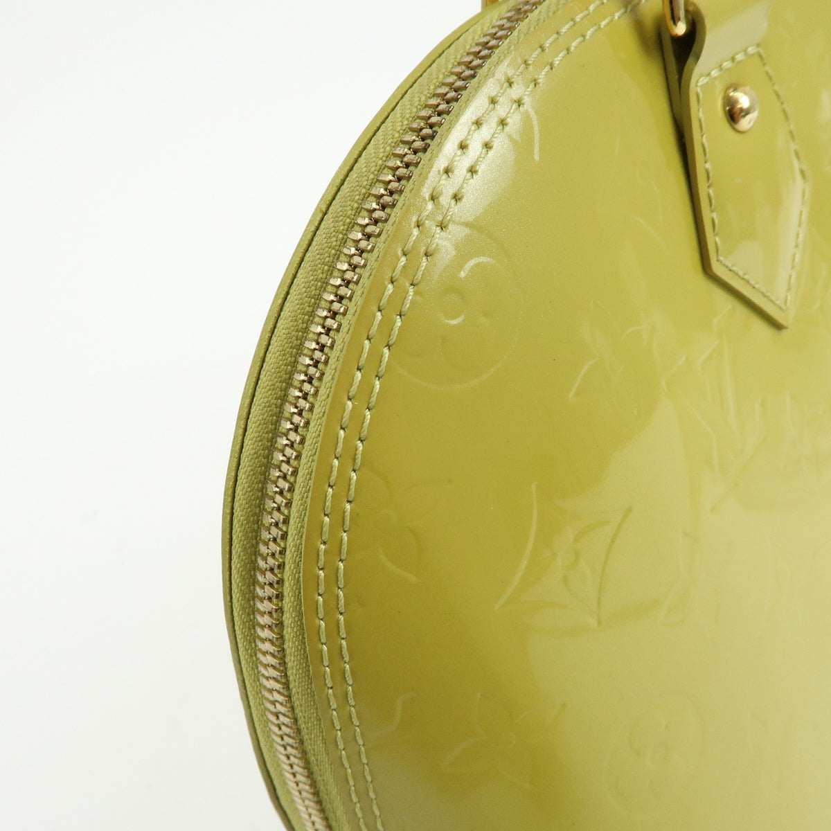 Louis Vuitton Alma Monogram Vernis, Green, Patent Leather, Handbag