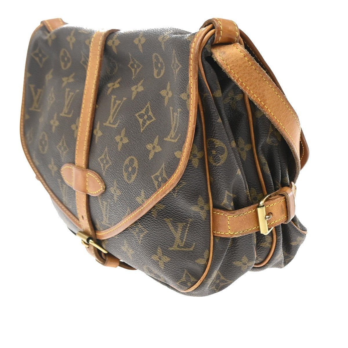 Louis Vuitton Saumur Monogram, Brown, Canvas, Shoulder Bag