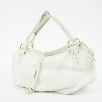 Celine Bittersweet Leather, White, Leather, Handbag