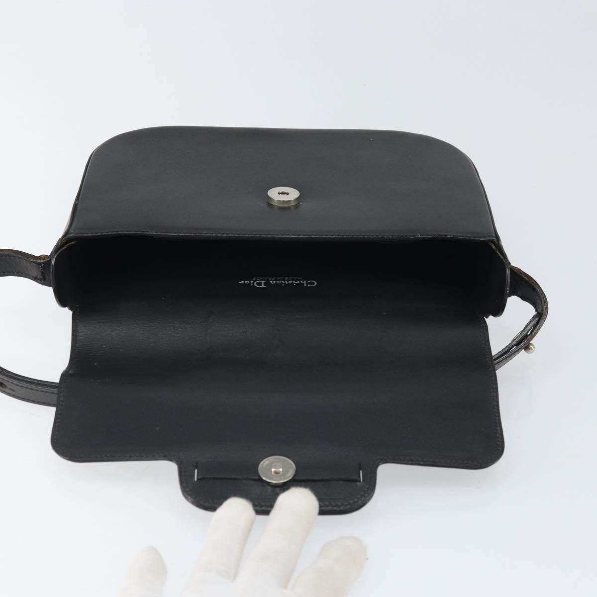 Christian Dior Shoulder Leather, Black, Leather, Shoulder Bag