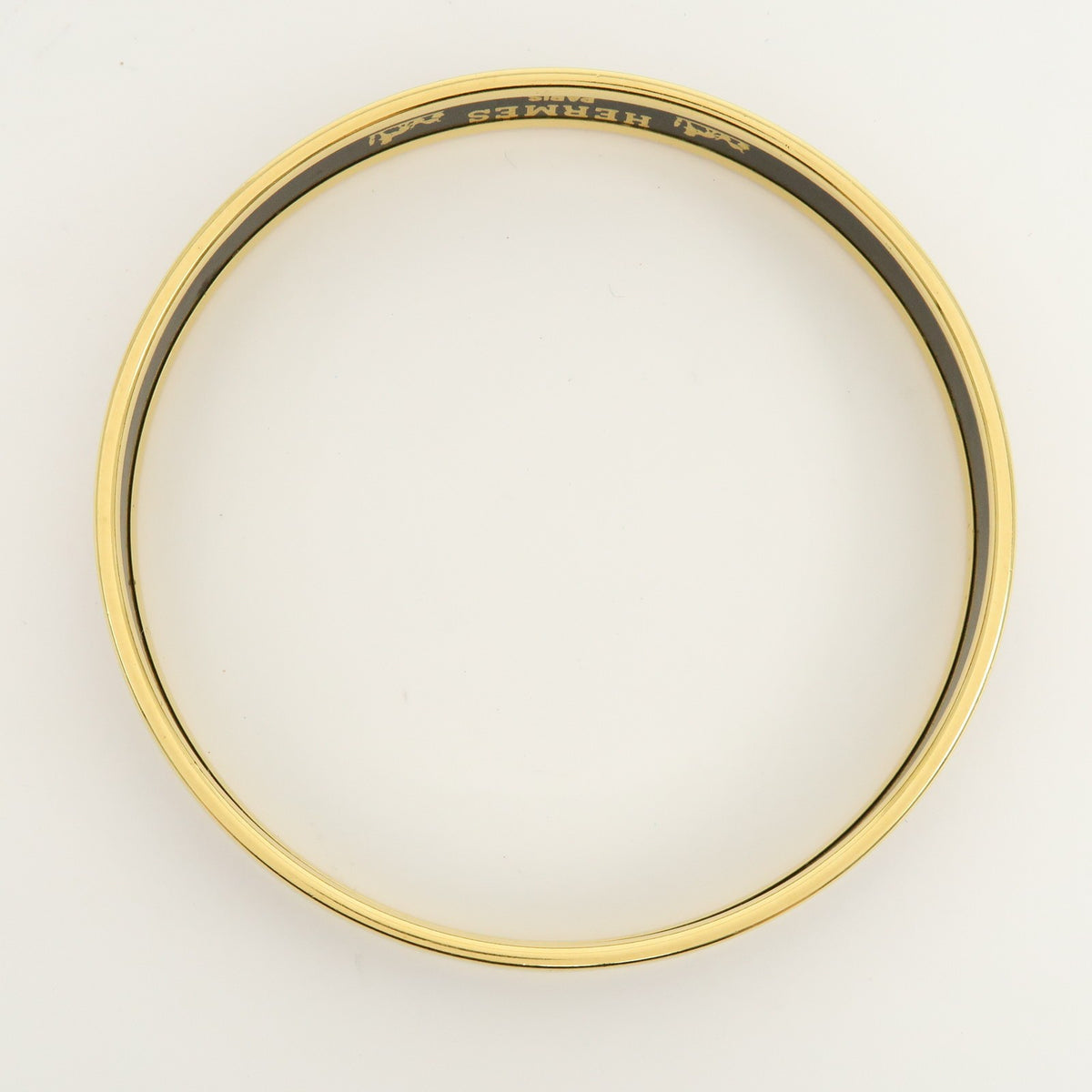 Hermes Bangle Printed Enamel, Gold, Gold Plated, Bracelet