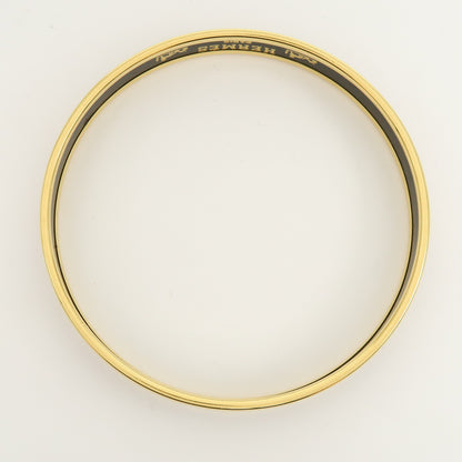 Hermes Bangle Printed Enamel, Gold, Gold Plated, Bracelet