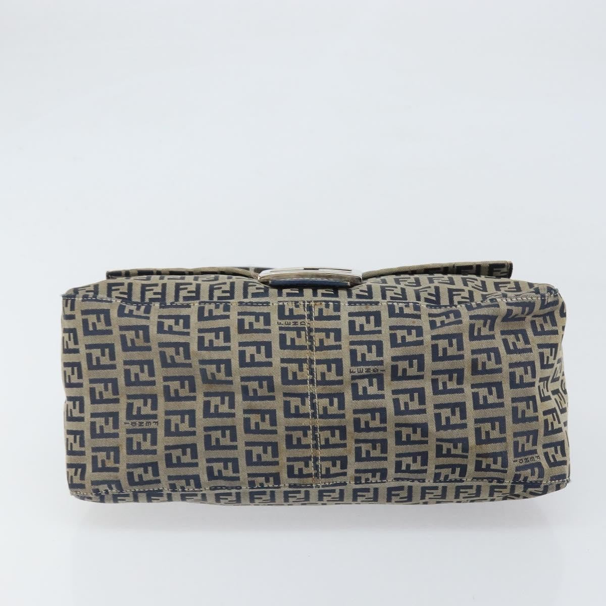Fendi Mamma Baguette Zucchino canvas, Navy, Canvas, Shoulder Bag