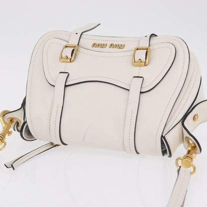 Miu Miu Grace Lux Leather, White, Leather, Shoulder Bag