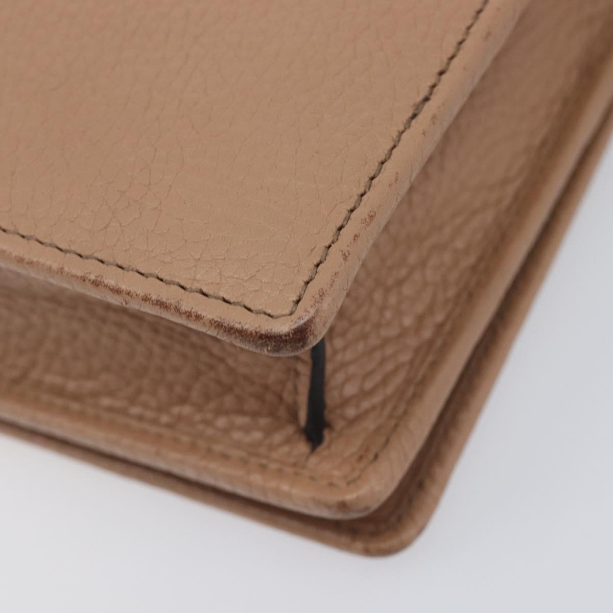 Gucci Soho Wallet on Chain Leather, Beige, Leather, Shoulder Bag