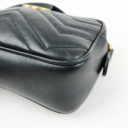 Gucci GG Marmont Matelasse Patent, Black, Leather, Shoulder Bag