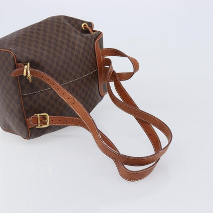 Celine Vintage Macadam Canvas, Brown, Canvas, Backpack